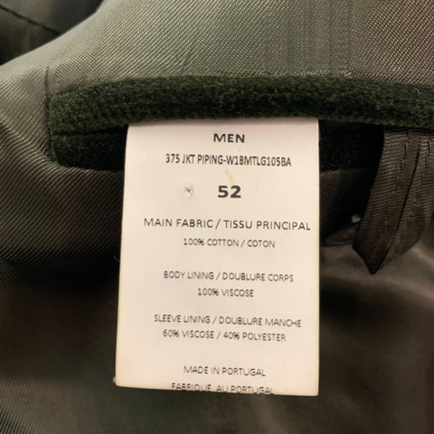 OFFICINE GENERALE Size 42 Olive Solid Cotton Velvet Sport Coat