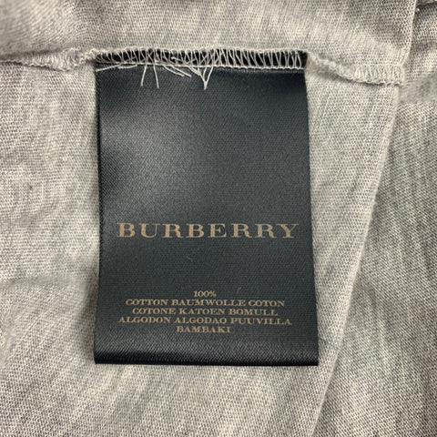 BURBERRY PRORSUM Size XL Gray Metallic Applique Cotton T-shirt