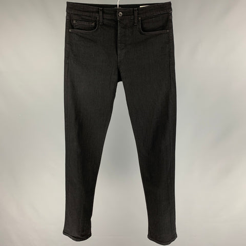 RAG & BONE Size 32 Black Cotton Blend Button Fly Jeans