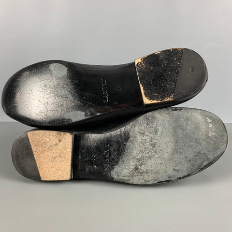 LANVIN Size 11 Black Solid Leather Slip On Loafers