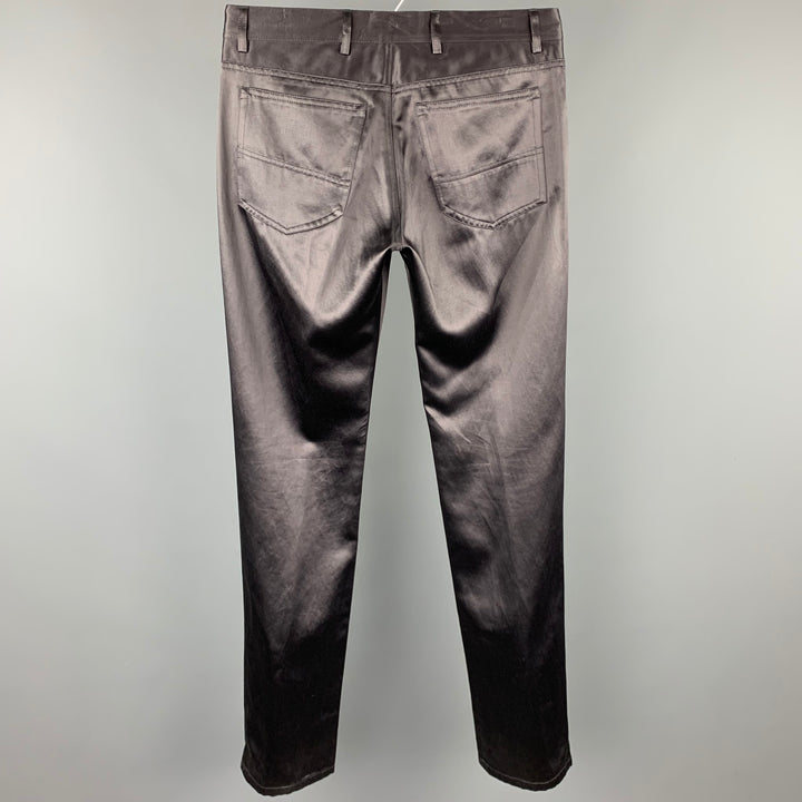 PAUL SMITH Pantalon décontracté en coton noir / acrylique taille M avec braguette zippée