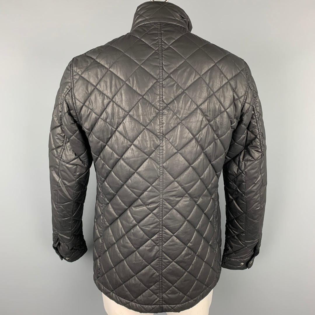 BARBOUR x Steve McQueen Collection Size L Black Quilted Polyester Zip & Snaps Jacket
