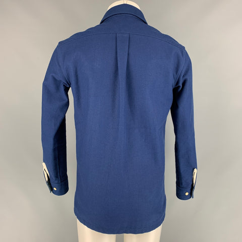 THE HILL-SIDE Size S Blue Textured Cotton Button Down Long Sleeve Shirt