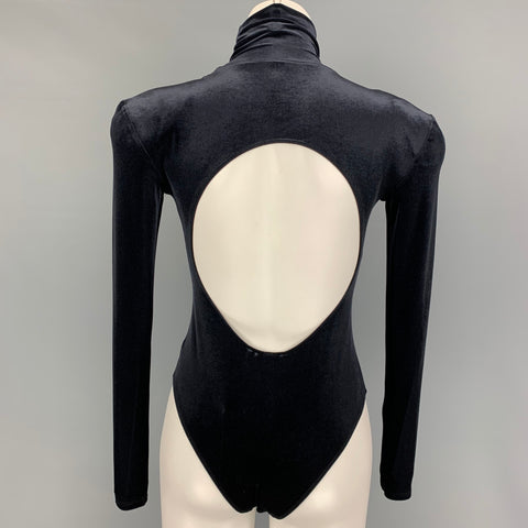 FAITH CONNEXION Size S Black Polyamide Velvet Body Suit
