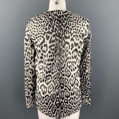 HAIDER ACKERMANN Silver & Black Leopard Print Silk Blend Blouse