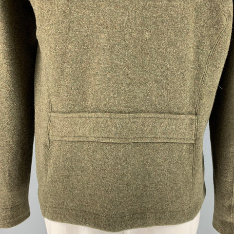 POLO by RALPH LAUREN Size L Green Heather Wool Blend Shawl Collar Cardigan