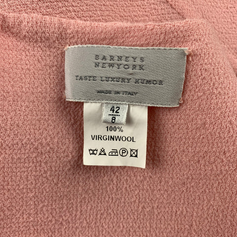 BARNEY'S NEW YORK Size 8 Pink Textured Virgin Wool Shift Dress