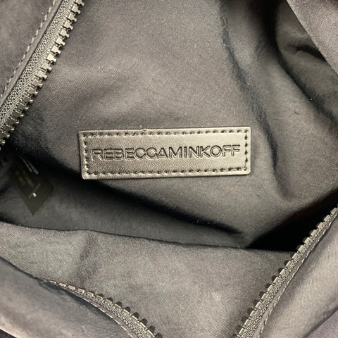REBECCA MINKOFF Black Nylon Leather Backpack