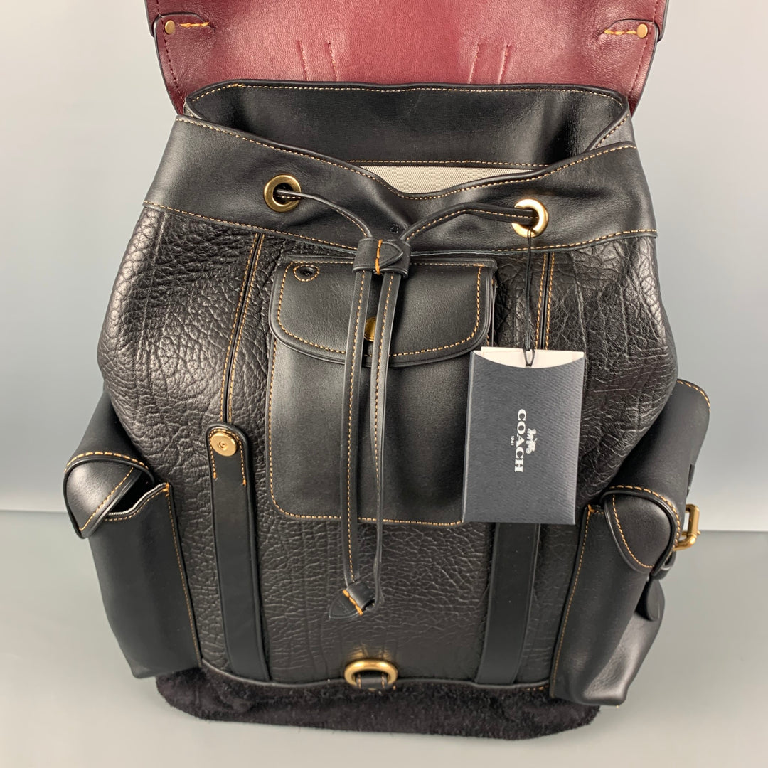 COACH Black Leather Suede Backpack Bags