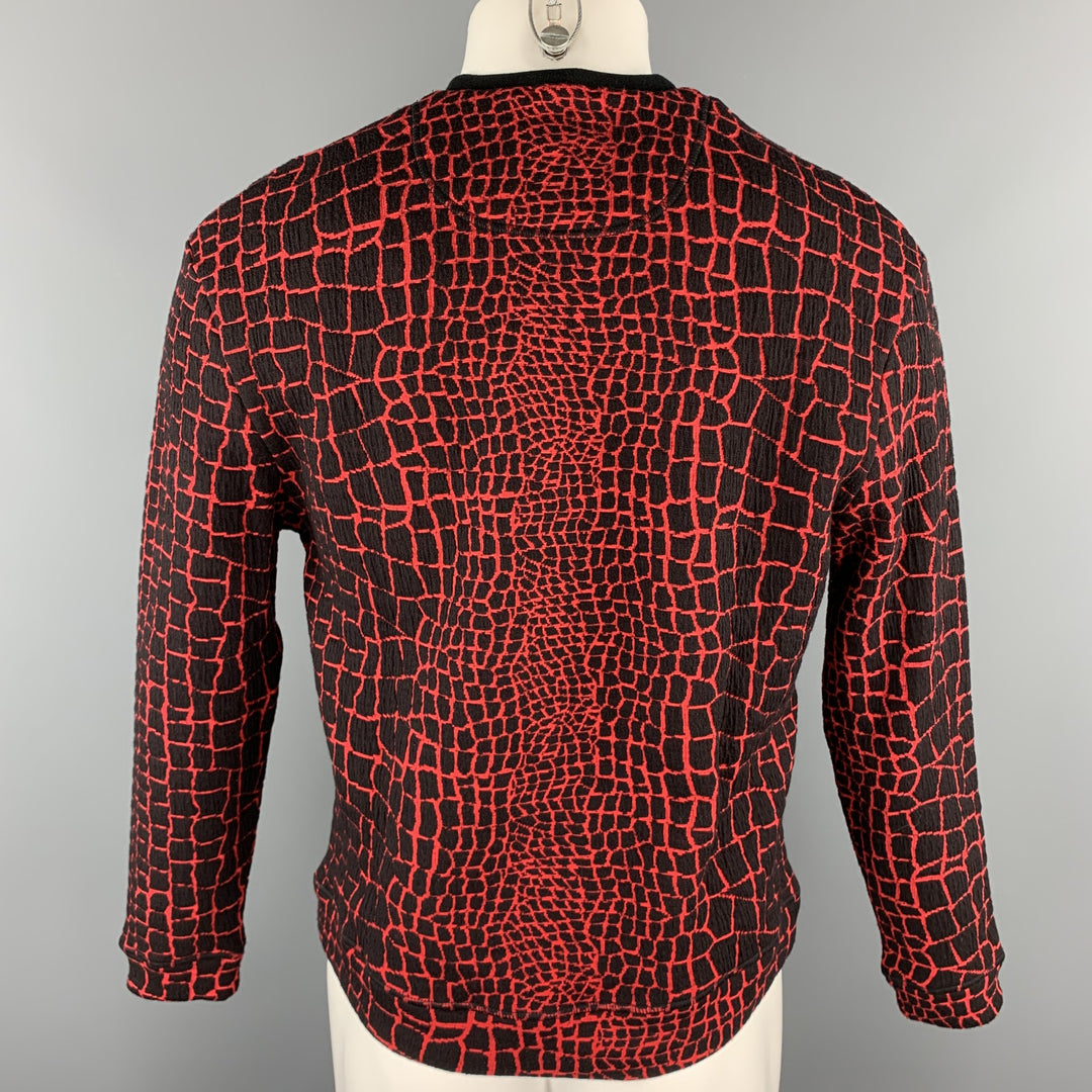 KENZO Taille M Sweat-shirt en coton mélangé alligator rouge et noir