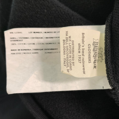 BARACUTA Sudadera con cuello redondo de algodón liso negro talla M