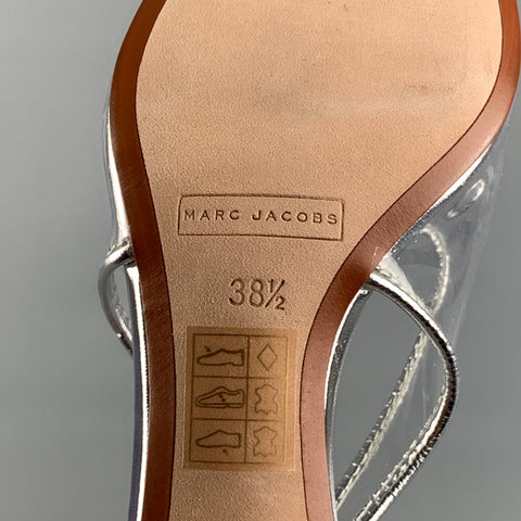 MARC JACOBS Size 8.5 Silver Leather Metallic Slingback Pumps