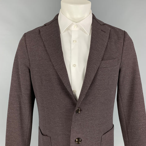 ELEVENTY Size 40 Eggplant Cotton Blend Notch Lapel Sport Coat