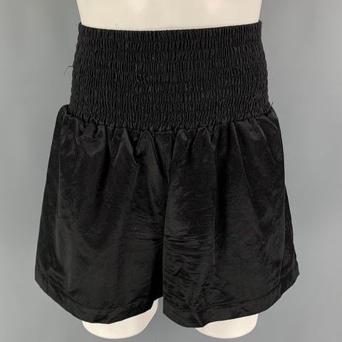 WALTER VAN BEIRENDONCK AW19 Size S Black Cotton Drip Boxer Corset Shorts