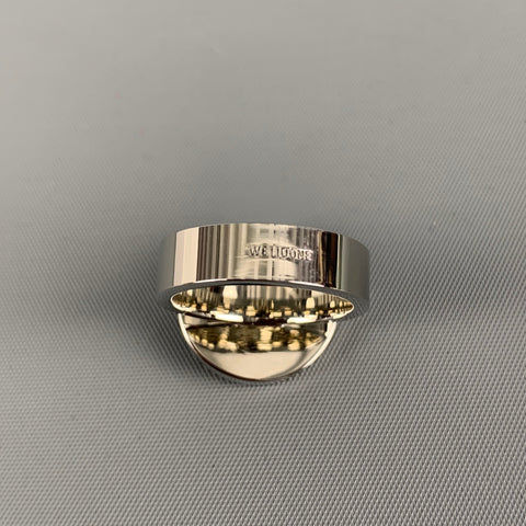 WE 11 DONE Ring Size 9 Black Crystal Round Cutl Ring