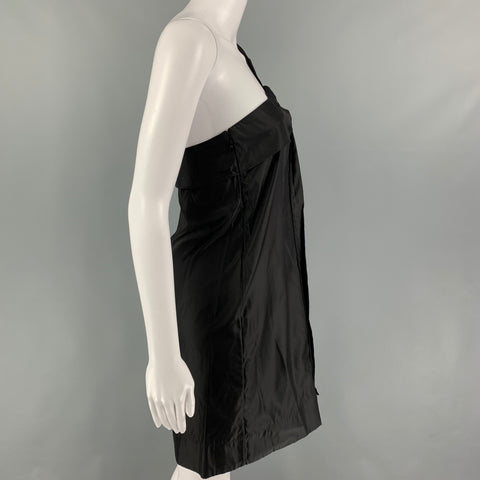 STELLA McCARTNEY 2007 Size 2 Black Silk Blend One Shoulder Cocktail Dress