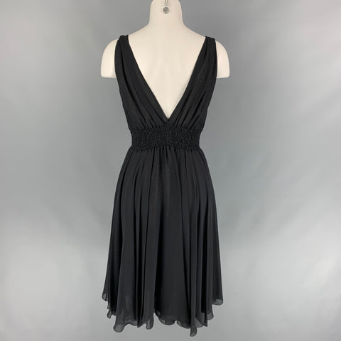 JOHN RICHMOND Talla 6 Vestido acampanado con tirantes anudados en negro