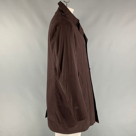 KENNETH COLE Taille XL Trench-Coat en Polyester Solide Bordeaux