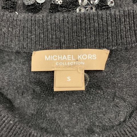MICHAEL KORS COLLECTION Size S Charcoal & Black Cashmere Sweater
