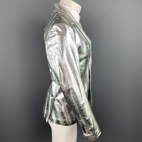 MARC by MARC JACOBS Size 38 Silver Iridescent Leather Sport Coat