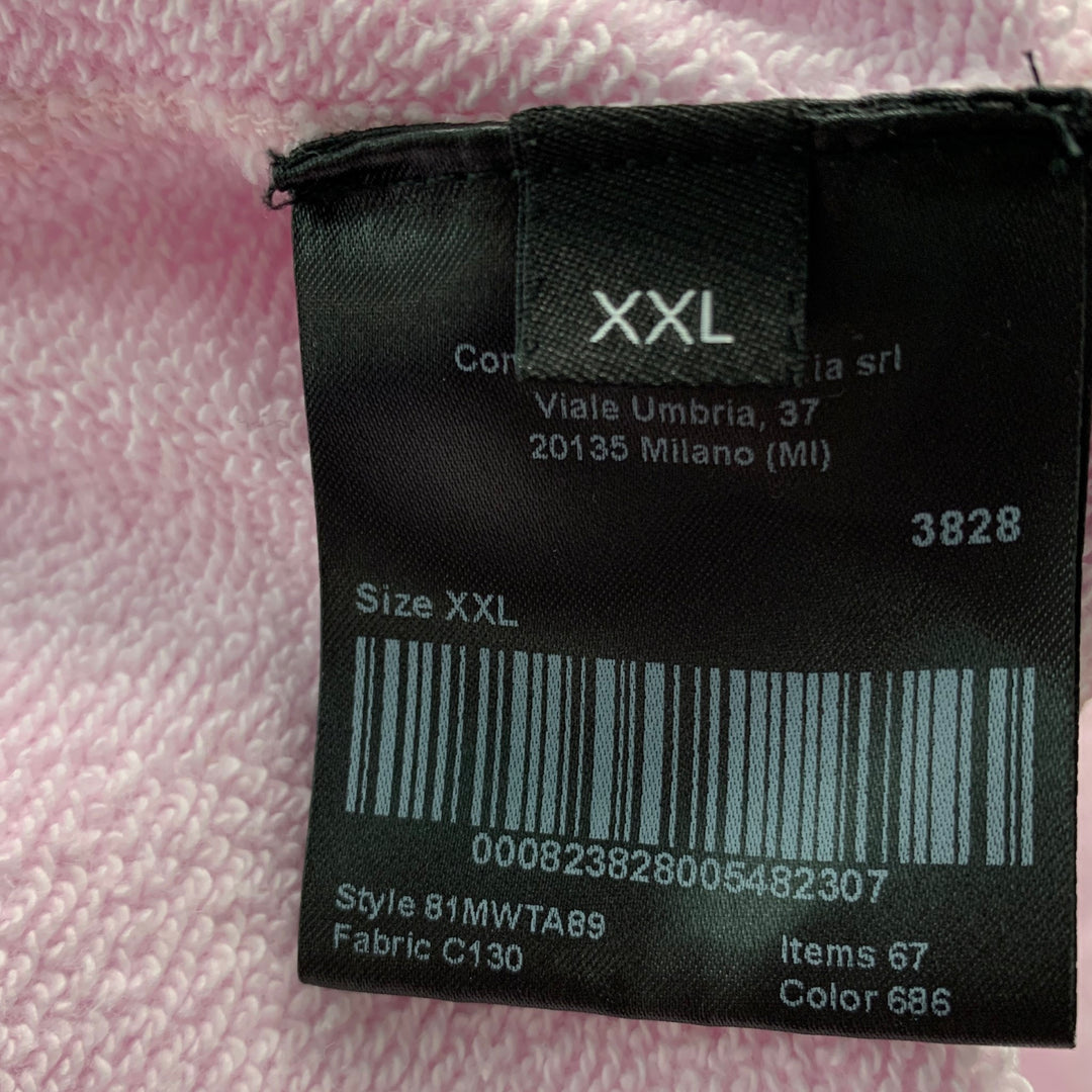 CALVIN KLEIN 205W39NYC Size XXL Pink Green Embroidery Cotton Sweatshirt