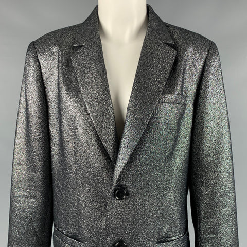 JOIE Size M Silver Polyester Blend Metallic Jacket