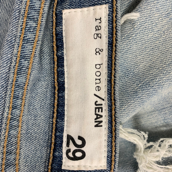RAG & BONE Size 29 Blue Denim Distressed Zip Fly Jeans
