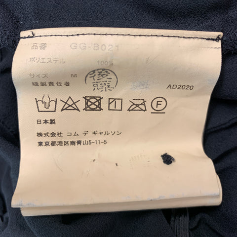 COMME des GARCONS Blusa corta fruncida de poliéster negra talla M