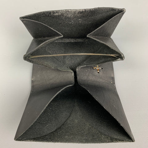 M.A+ Black Leather Origami Wallet