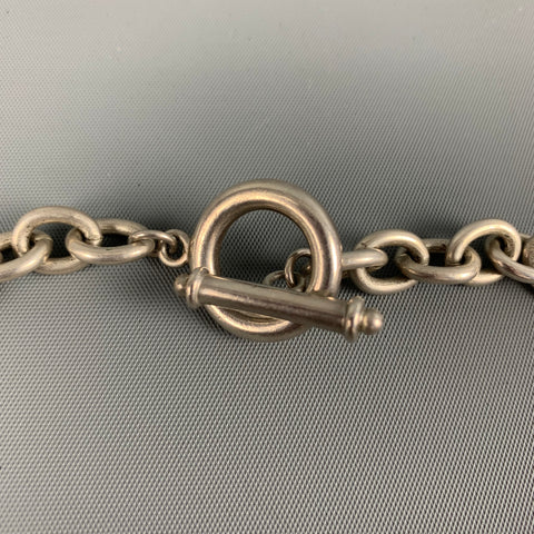VINTAGE Silver Metal Chain Choker Necklace