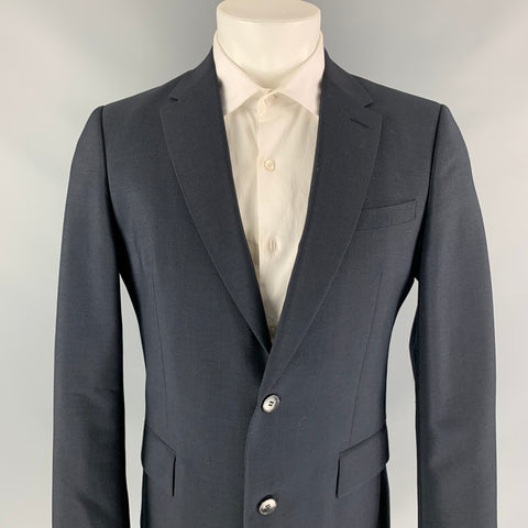 VALENTINO Size 38 Navy Mohair / Wool Notch Lapel Sport Coat