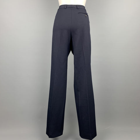 DRIES VAN NOTEN Pantalon habillé droit uni en laine mélangée marine taille 10