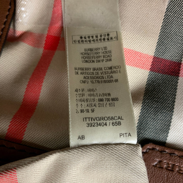 BURBERRY Tan Solid Leather Briefcase Bags