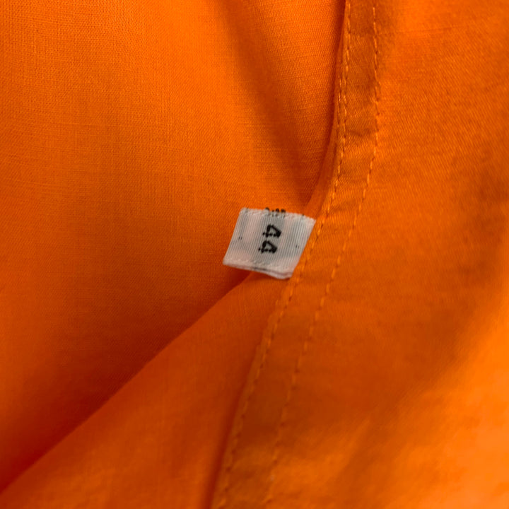 VERSACE COLLECTION Trend Size L Orange Cotton Button Up Long Sleeve Shirt