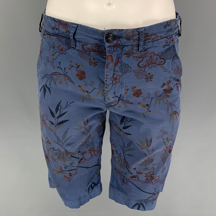 40WEFT Size 30 Blue Floral Cotton Shorts