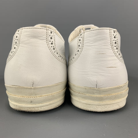 COMME des GARCONS HOMME PLUS Baskets à bout d'aile en cuir blanc perforé taille 10