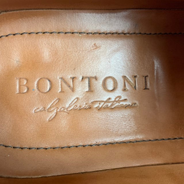 BONTONI Size 10 Tan Perforated Leather Wingtip Lace Up Libertino Shoes