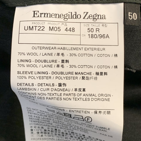 ERMENEGILDO ZEGNA Size 40 Olive Sharkskin Hooded Drawstring Anorak