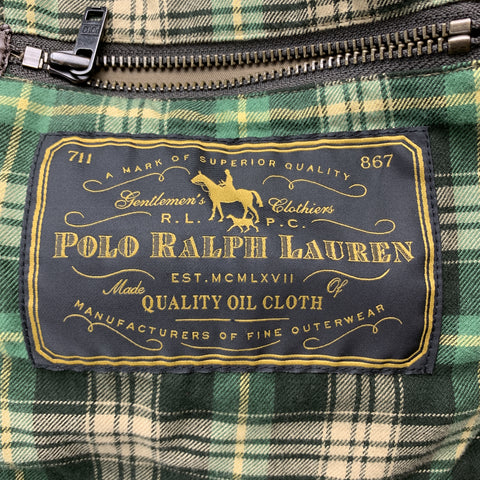 RALPH LAUREN Size S Brown Coated Cotton Patch Pocket Jacket