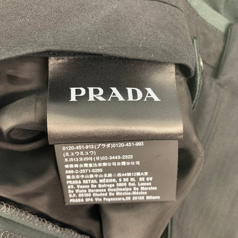 PRADA Size 34 Forest Green Wool / Mohair Zip Fly Dress Pants