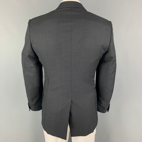 VERSACE COLLECTION Size 40 Charcoal Black Woven Wool Sport Coat