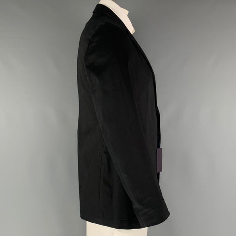 PRADA Size 46 Black Cotton  Elastane Single breasted Sport Coat