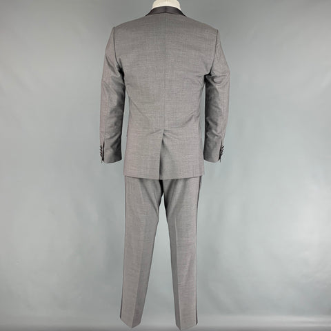 DOLCE & GABBANA Size 38 Grey Wool Blend Shawl Collar 3 Piece Tuxedo Suit