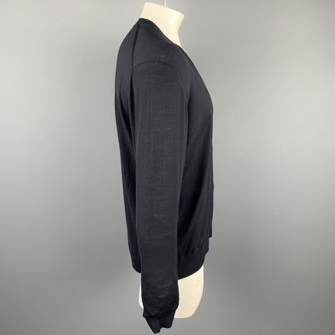 PRADA Taille XL Cardigan en laine Lana solide noir