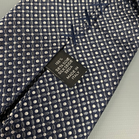 ERMENEGILDO ZEGNA Couture Charcoal & White Dots Silk Tie