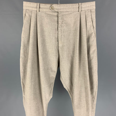 HENRIK VIBSKOV Taille L Pantalon habillé plissé en mélange de polyester gris