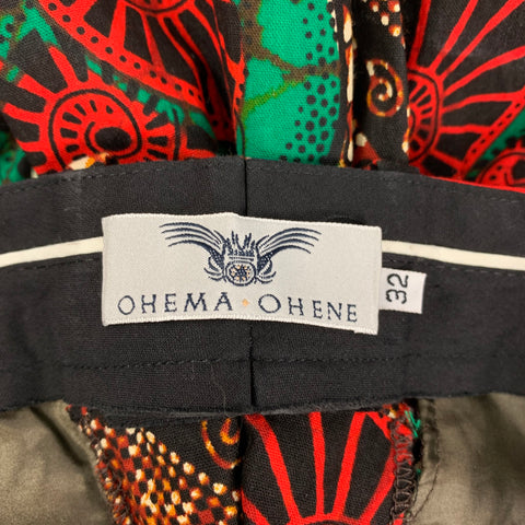 OHEMA OHENE Taille 32 Pantalon avant plat abstrait multicolore