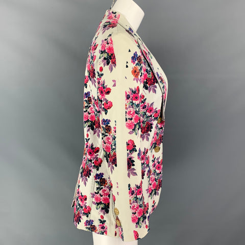 D&G by DOLCE & GABBANA Size 6 Multi-Color Floral Denim Jacket