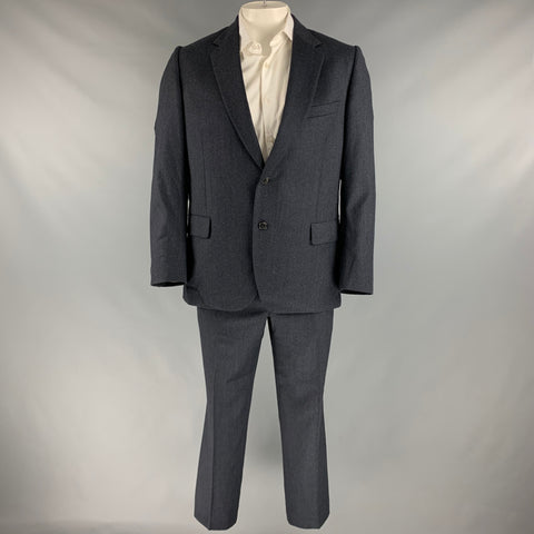 PAUL SMITH Taille 42 Costume à revers cranté en laine et soie marine