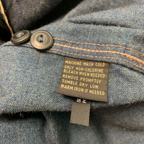 RRL by RALPH LAUREN Size L Blue Cotton Long Sleeve Shirt